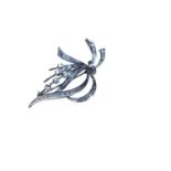 1960s 18ct white gold diamond set spray brooch, 5.5cm wide