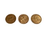 G.B. - Mixed Gold Half Sovereigns to include Edward VII 1905 F & George V 1912 x 2 AVF-VF (3 coins)