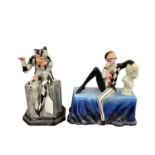 Carlton Ware limited edition figure - The Jester, no.317 of 500, together with what appears to be a