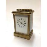 Brass cased carriage clock