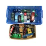 Diecast unboxed selection of early Dinky models including saloon cars, buses etc. (Qty)