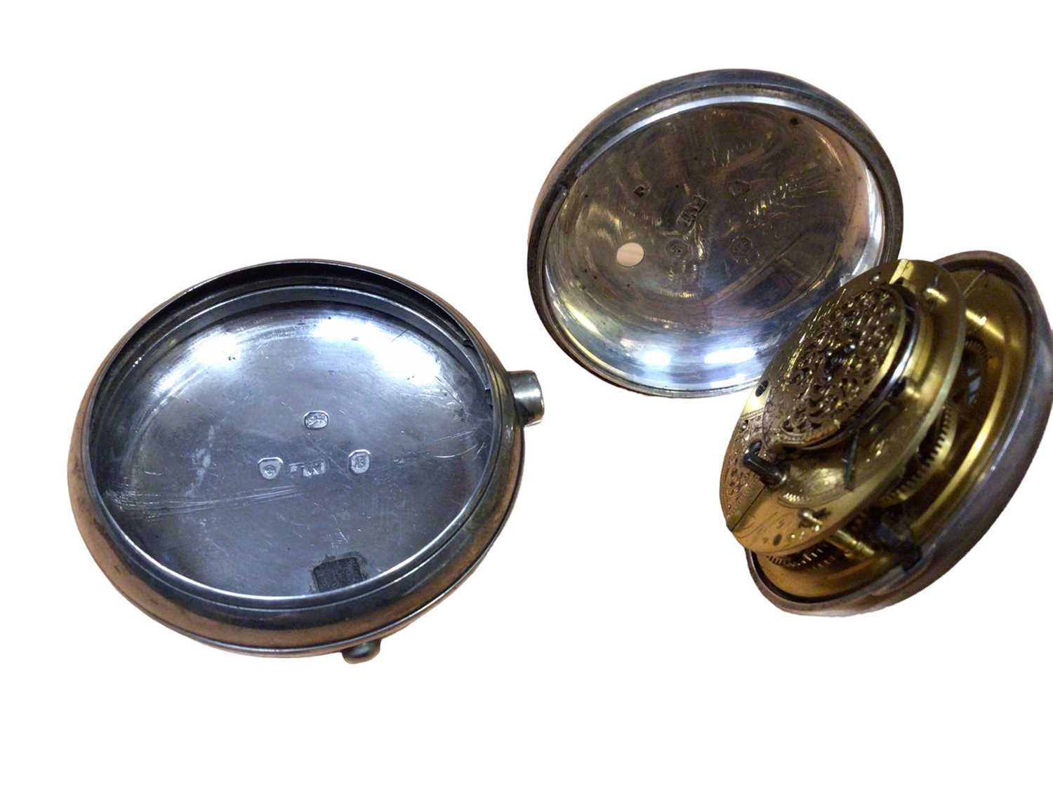 Georgian silver pair cased pocket watch (London 1822) - Image 4 of 4
