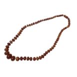 Antique amber graduated bead necklace