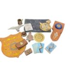 Second World War W.A.A.F. Handbag with embossed badge, two packs R.A.F. Playing cards and lot R.A.F