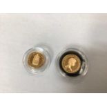 G.B. - Mixed gold proof Elizabeth II coins to include Sovereign 1979 & Half Sovereign 1989 (N.B. Sca