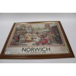 Railway poster - Norwich Market Place - William Lee-Hankey