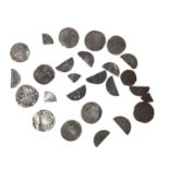G.B. - Mixed Medieval Pennies, cut Halves & cut Farthings x 26 Poor-AVF (N.B. Various issues & mostl