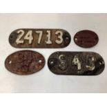 Four cast metal railway plaques