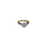 18ct gold diamond flower head cluster ring