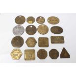 G.B. - Railway related brass tally's to include examples BR-M new carriage shed Willsden G.C.R, L.M