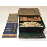 Bone and bamboo mahjong set