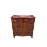 Victorian bow front chest of two short and three long graduated drawers, 97cm wide, 52cm deep, 108cm