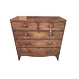 Regency mahogany chest of two short over three long drawers on bracket feet, 107w x 48d x 106h