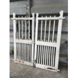 Pair of antique white painted gates, 77cm wide x 174cm high