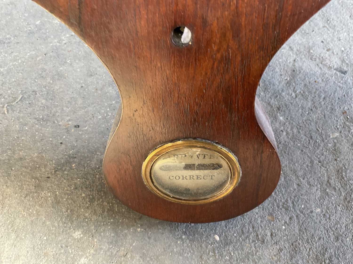 19th century mahogany wheel barometer of local interest - J Prile, Sudbury, 96cm high - Image 5 of 5