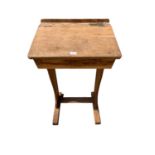 Antique oak school desk, 56w x 44d x 91h