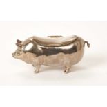 Victorian silversnuff box in the form of a pig