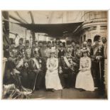 H.M.King Edward VII and family, fine portrait photograph of The King and family entertaining The Sha