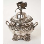 19th century Italian silver sugar bowl and cover,