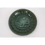 Chinese green glazed dragon dish