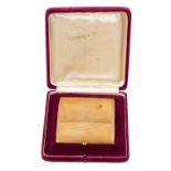 Continental 14ct gold cigarette case with engraved decoration, in original fitted case.