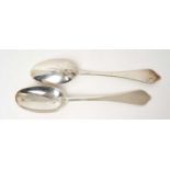 Late 17th century silver Dog Nose pattern spoon with rattail bowl and one other