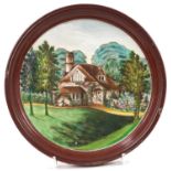 A Bristol pearlware round plaque, dated 1820