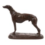 Emmanuel Fremiet (1824-1910) bronze sculpture of a Greyhound, signed