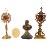 Three 19th century Continental reliquaries
