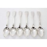Set of six William IV silver fiddle pattern tablespoons (London 1830) Richard Hennell. All at approx