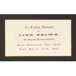 Scarce John Brown, Queen Victoria’s personal assistant memoriam card