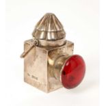 Silver table lighter in the form of a port lantern, by Samuel Jacob