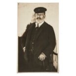 H.M. King Edward VII, fine portrait photograph of the relaxed King in yacht racing attire, inscribed