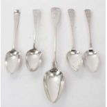Selection of late 18th/early 19th century silver flatware.