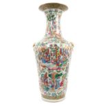 A large 19th century Chinese Canton famille rose vase