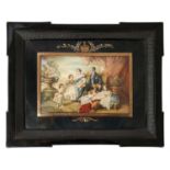 After Franz Xaver Winterhalter, fine miniature on ivory portrait of Queen Victoria and her family in