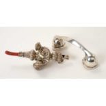 Victorian silver baby’s rattle and an American Sterling silver novelty baby’s rattle