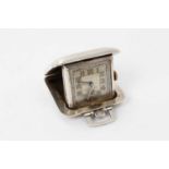 Art Deco silver cased travelling watch