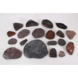 Collection of nineteen late 19th/early 20th century cut and polished fossil and stone specimens. Pro