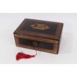 Good quality Victorian tooled leather jewellery box by W & J Milne of 126 Princes Street, Edinburgh