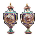 Pair of good quality late 19th century Samson porcelain 'Chelsea' vases and covers