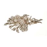 A fine 19th century diamond floral spray brooch, approximately 9.5ct total