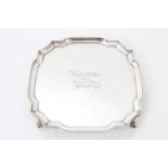 1930s silver square shaped salver (London 1937)