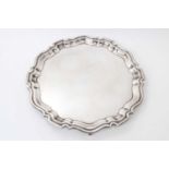 Large 1930s silver salver, S Ltd, Birmingham 1937