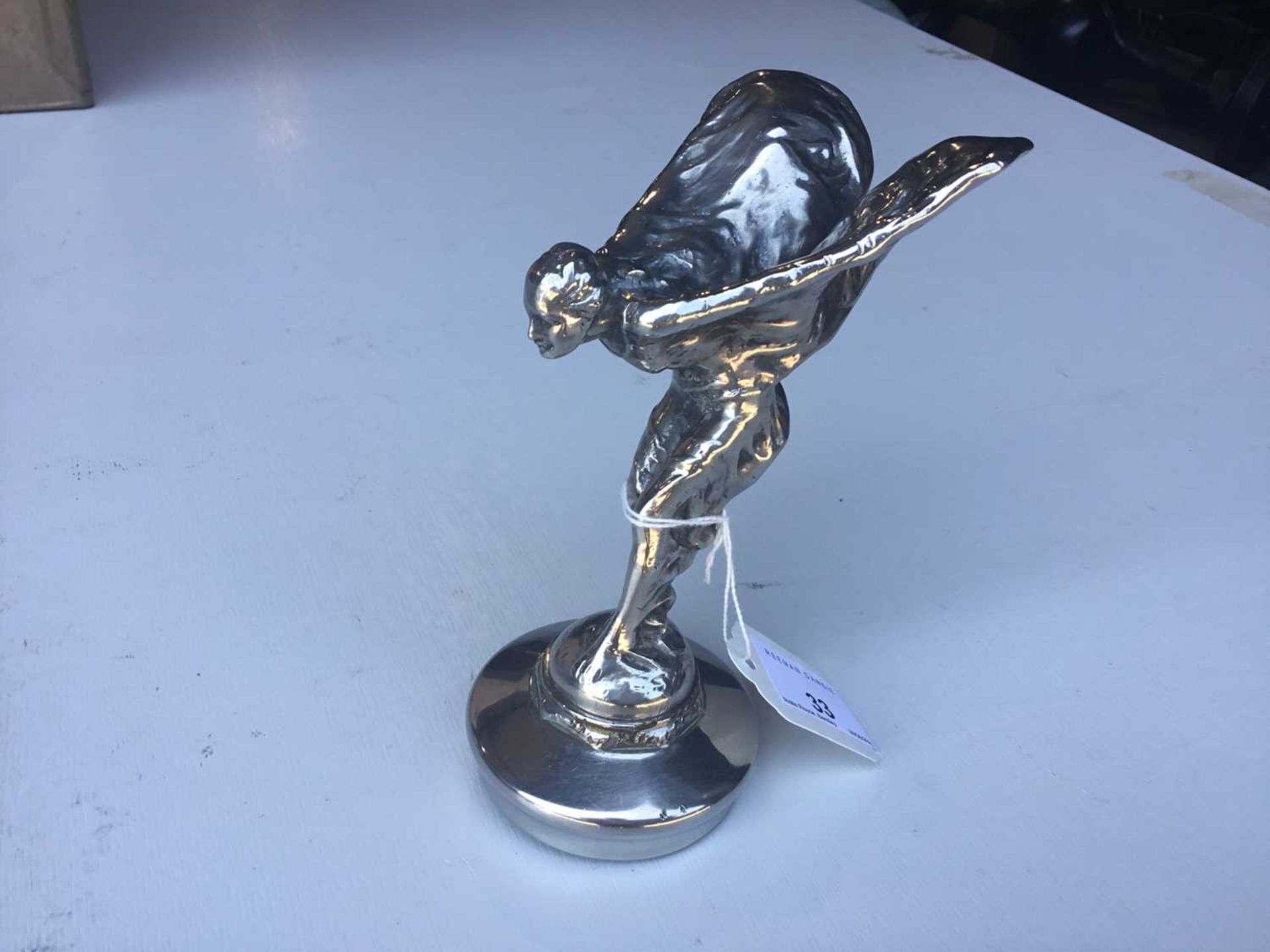 Late 1920s Rolls-Royce Phantom II nickel plated Spirit of Ecstacy mascot ( small-type) signed and wi