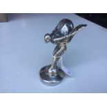 Late 1920s Rolls-Royce Phantom II nickel plated Spirit of Ecstacy mascot ( small-type) signed and wi