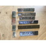 Collection of Rolls-Royce enamelled model name plates and boot badges (10)