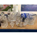 Group of glassware, including an Orrefors fruit bowl, silver mounted decanter, Stuart crystal, pair