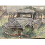 Ian Hay, pastel scrapyard, signed, together with a watercolour by Lloyds Butler