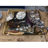 Mixed lot of silver plate to include an egg cruet